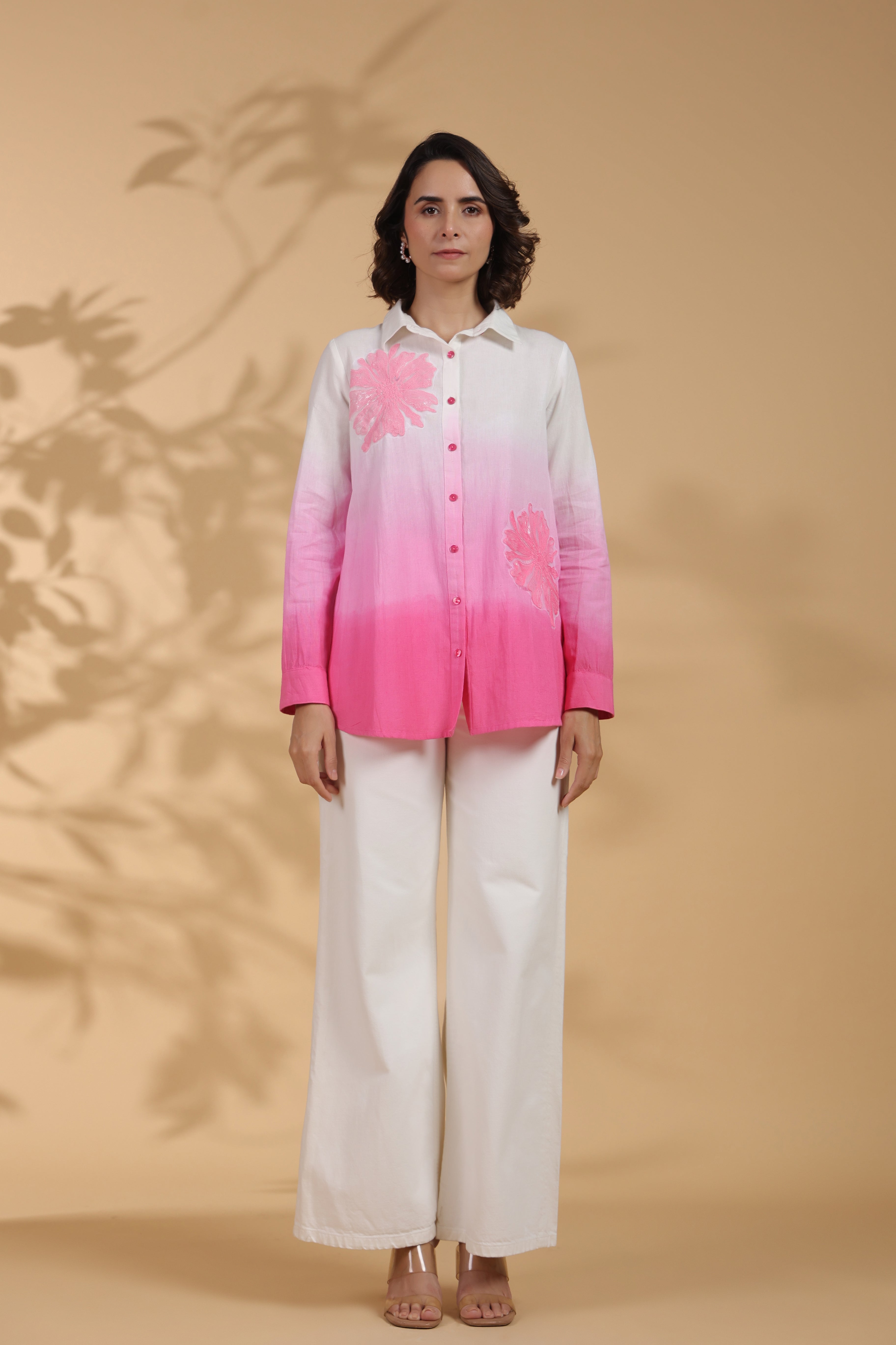 Light Pink Cotton Embroidered Top