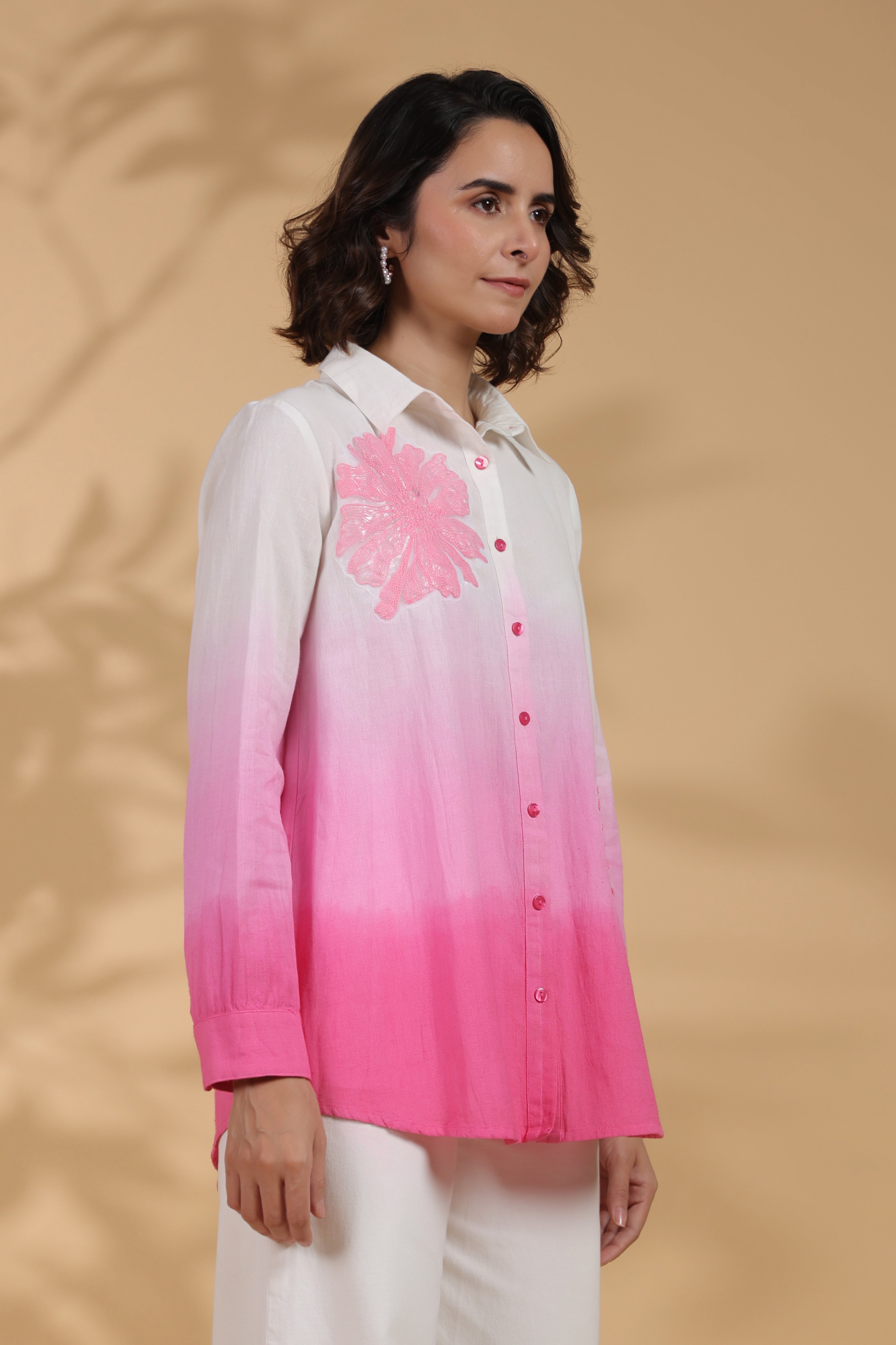 Light Pink Cotton Embroidered Top