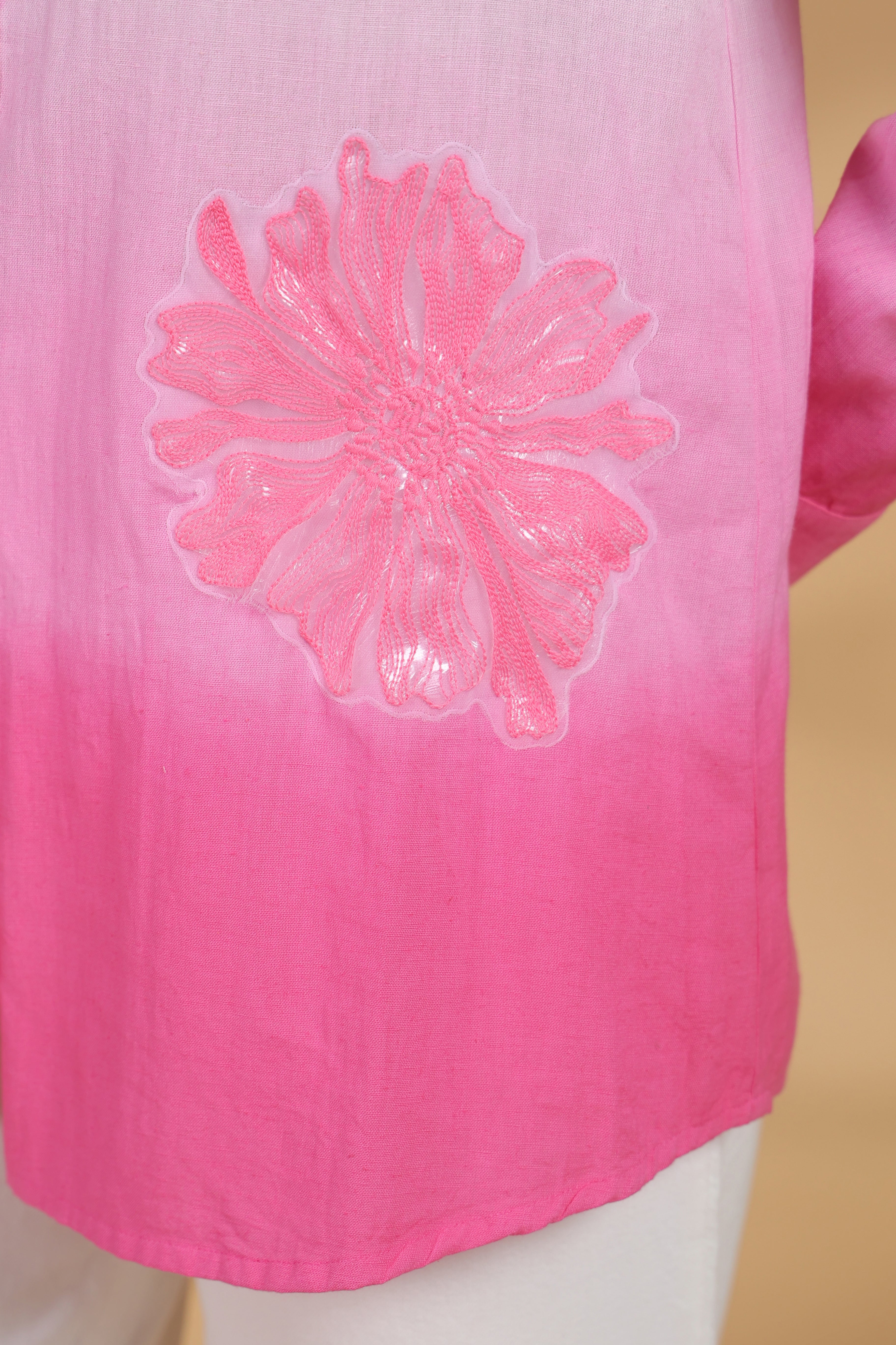 Light Pink Cotton Embroidered Top