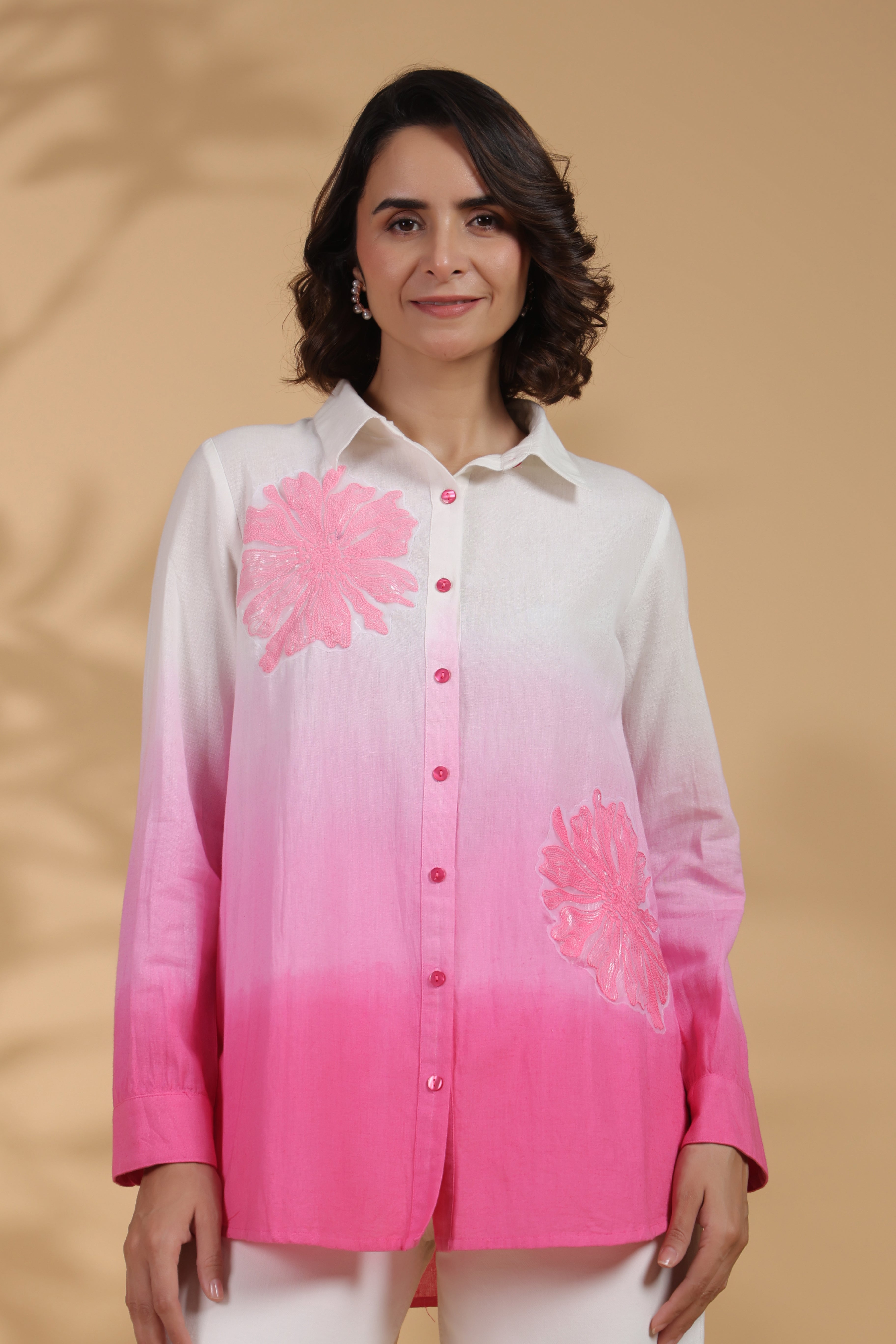 Light Pink Cotton Embroidered Top