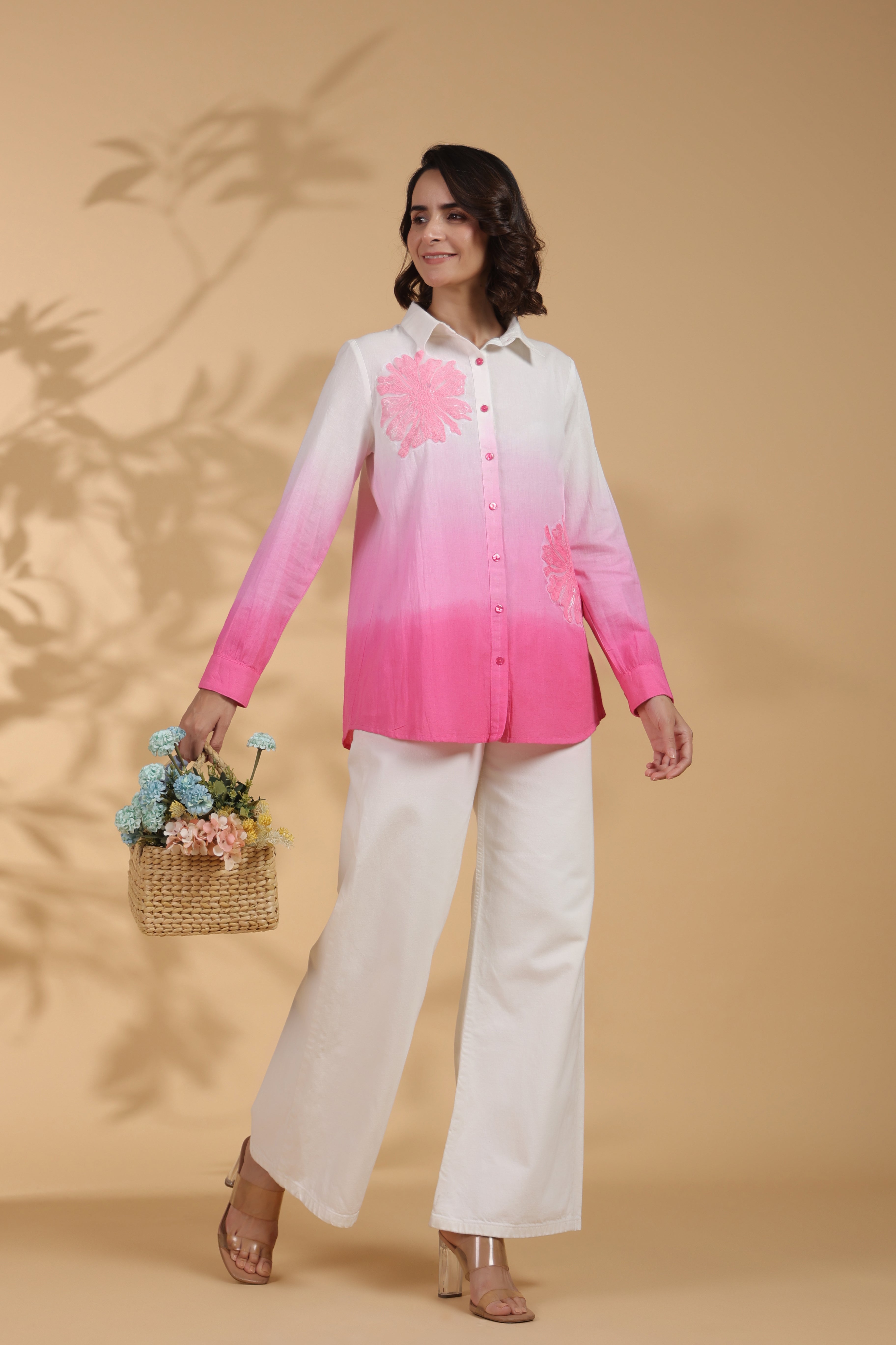 Light Pink Cotton Embroidered Top