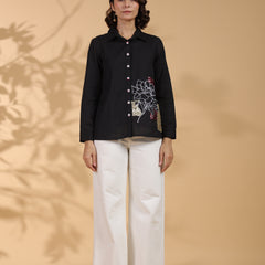 Designer Black Embroidered Top