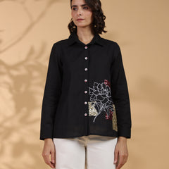 Designer Black Embroidered Top