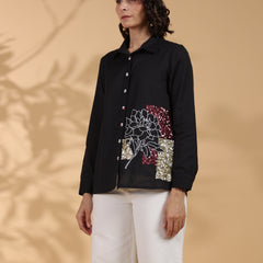 Designer Black Embroidered Top