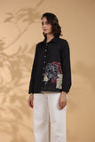 Designer Black Embroidered Top