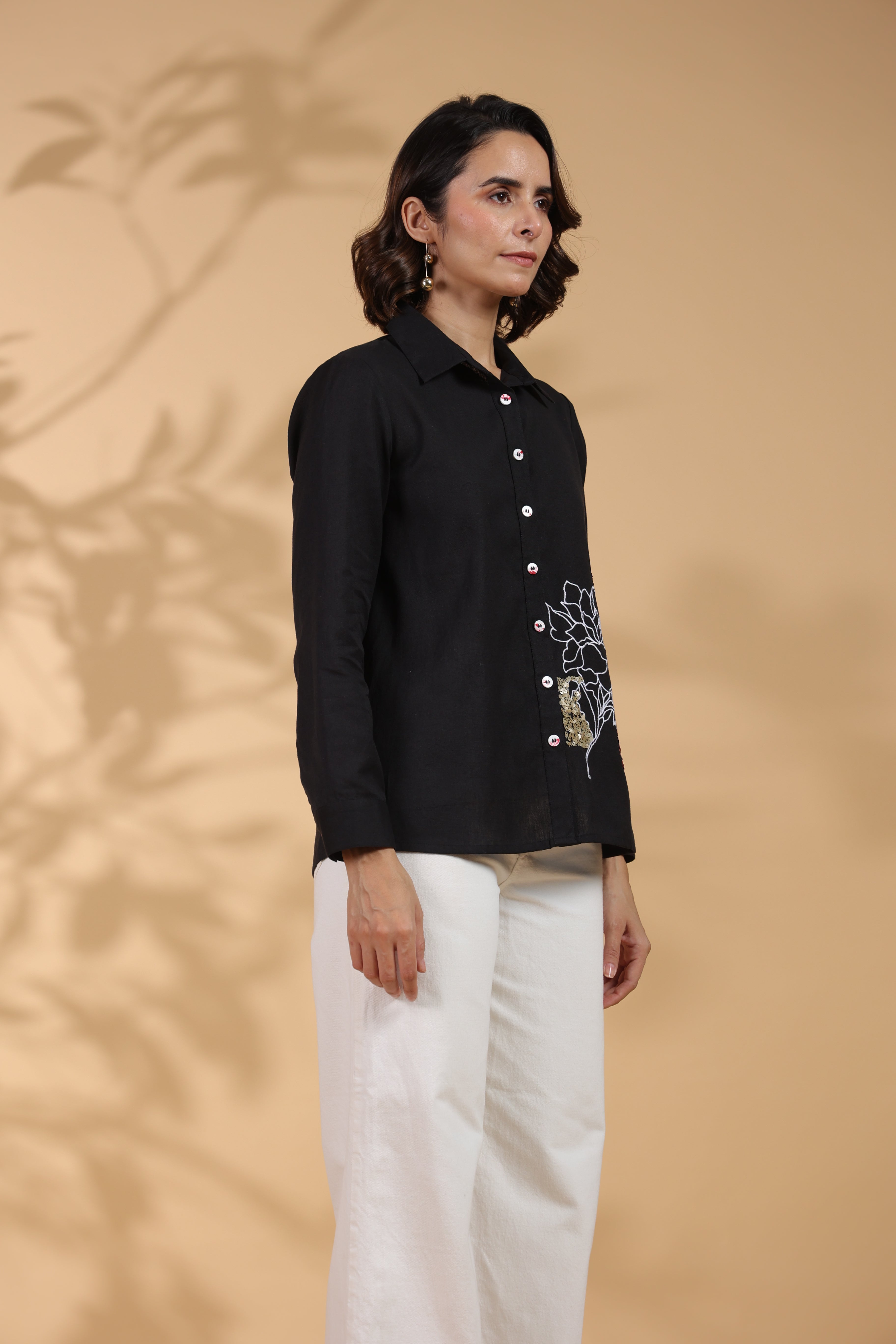 Designer Black Embroidered Top