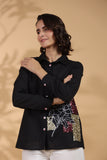 Designer Black Embroidered Top