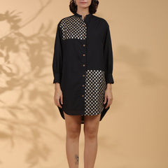Black Embroidered Mini dress