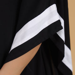 Black Embroidered Cotton Kaftan For Women