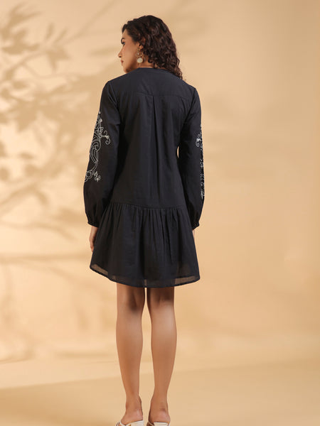 Stylish Mini Dress With Embroidery Work