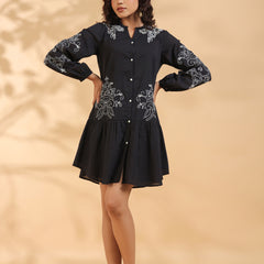 Stylish Mini Dress With Embroidery Work