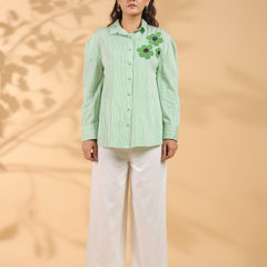 Green embroidery Work Shirt