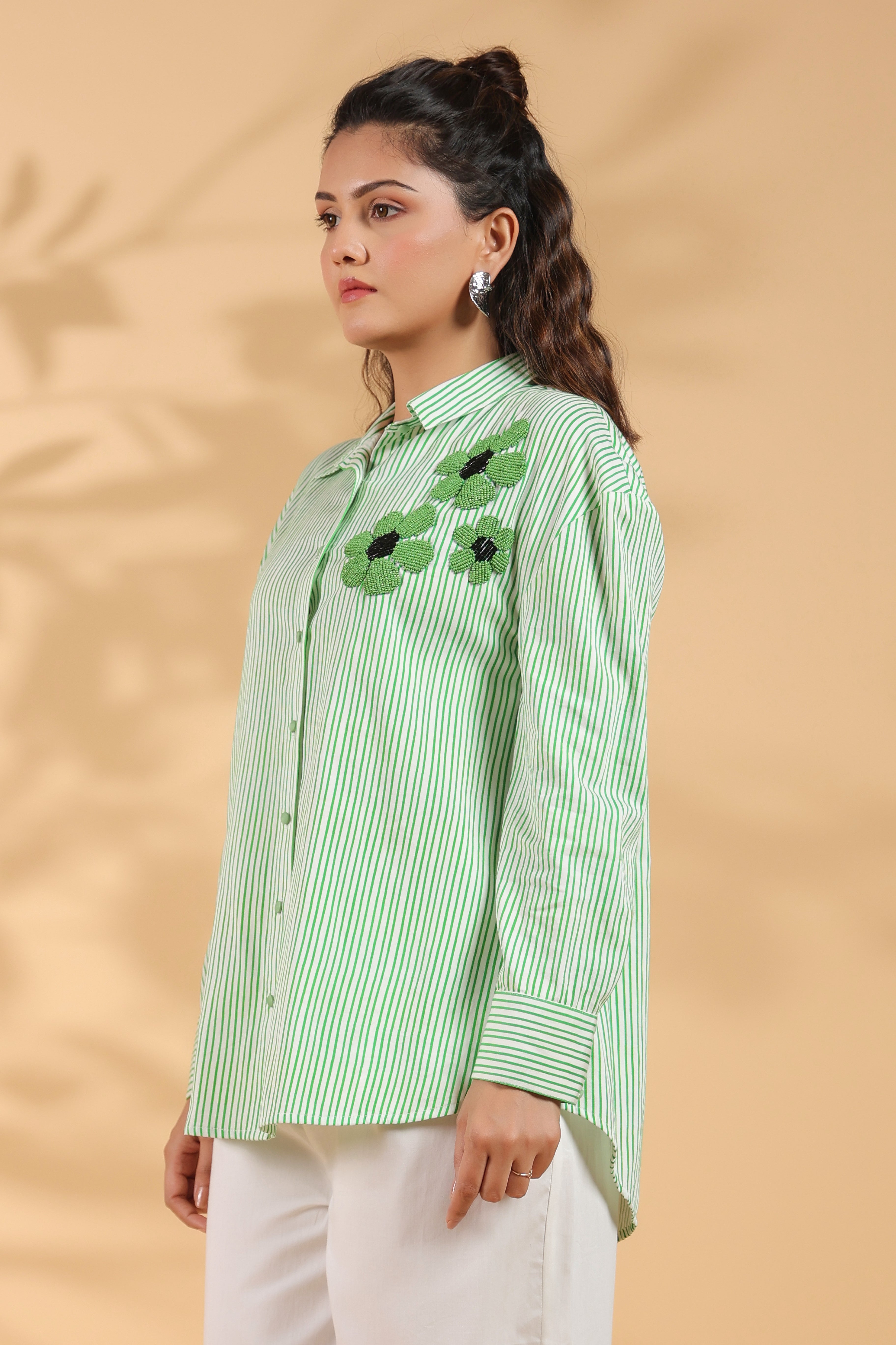 Green embroidery Work Shirt