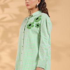 Green embroidery Work Shirt