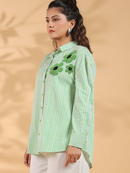Green embroidery Work Shirt