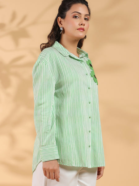Green embroidery Work Shirt