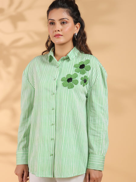 Green embroidery Work Shirt