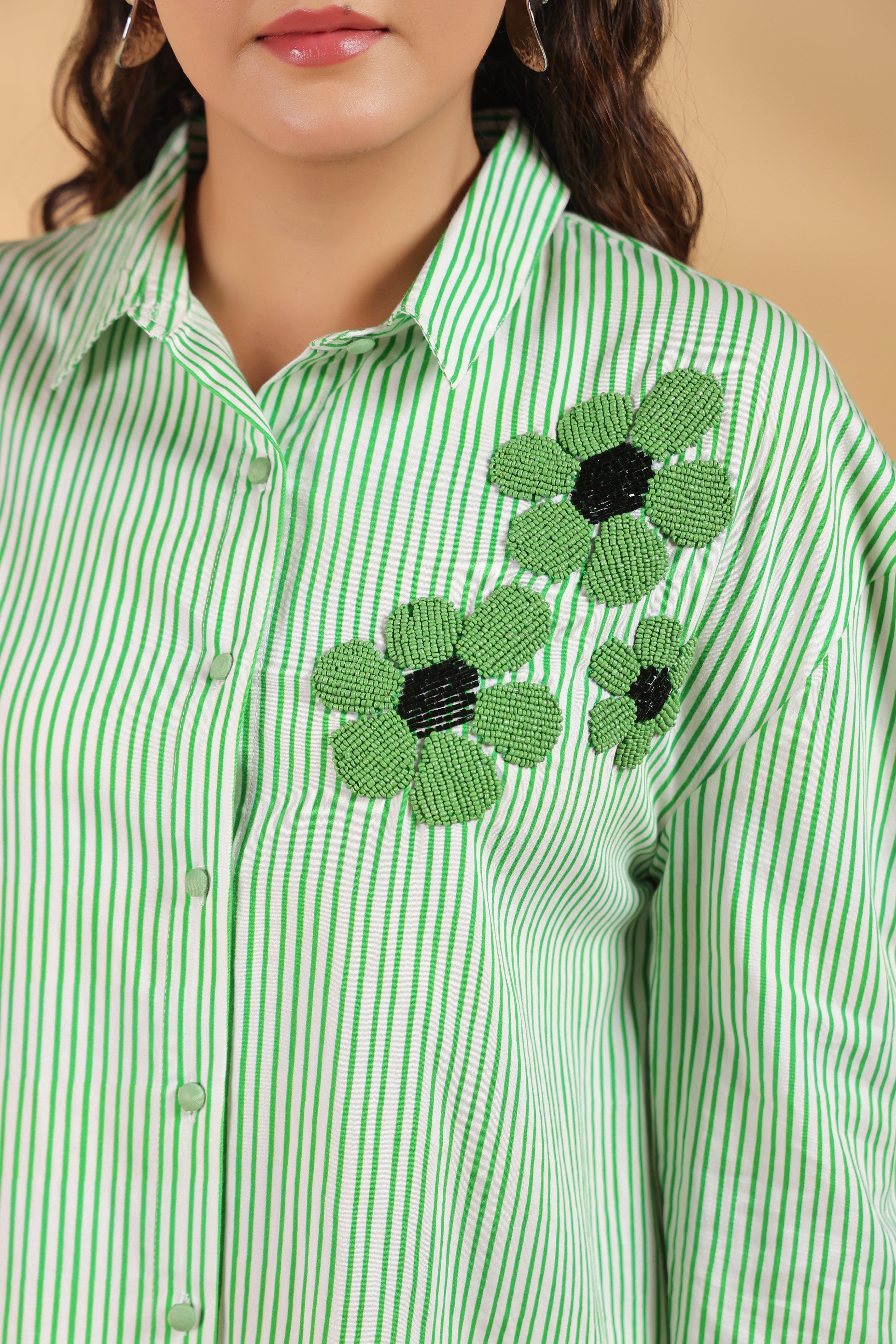 Green embroidery Work Shirt