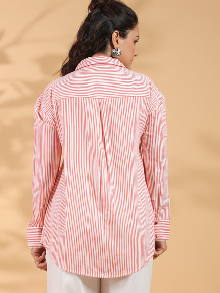 Designer Pink Embroidered Shirt