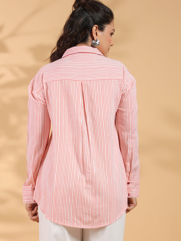 Designer Pink Embroidered Shirt