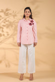 Designer Pink Embroidered Shirt