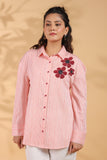 Designer Pink Embroidered Shirt