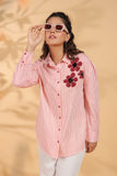 Designer Pink Embroidered Shirt