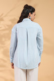 Designer Blue Shirt Pattern Top