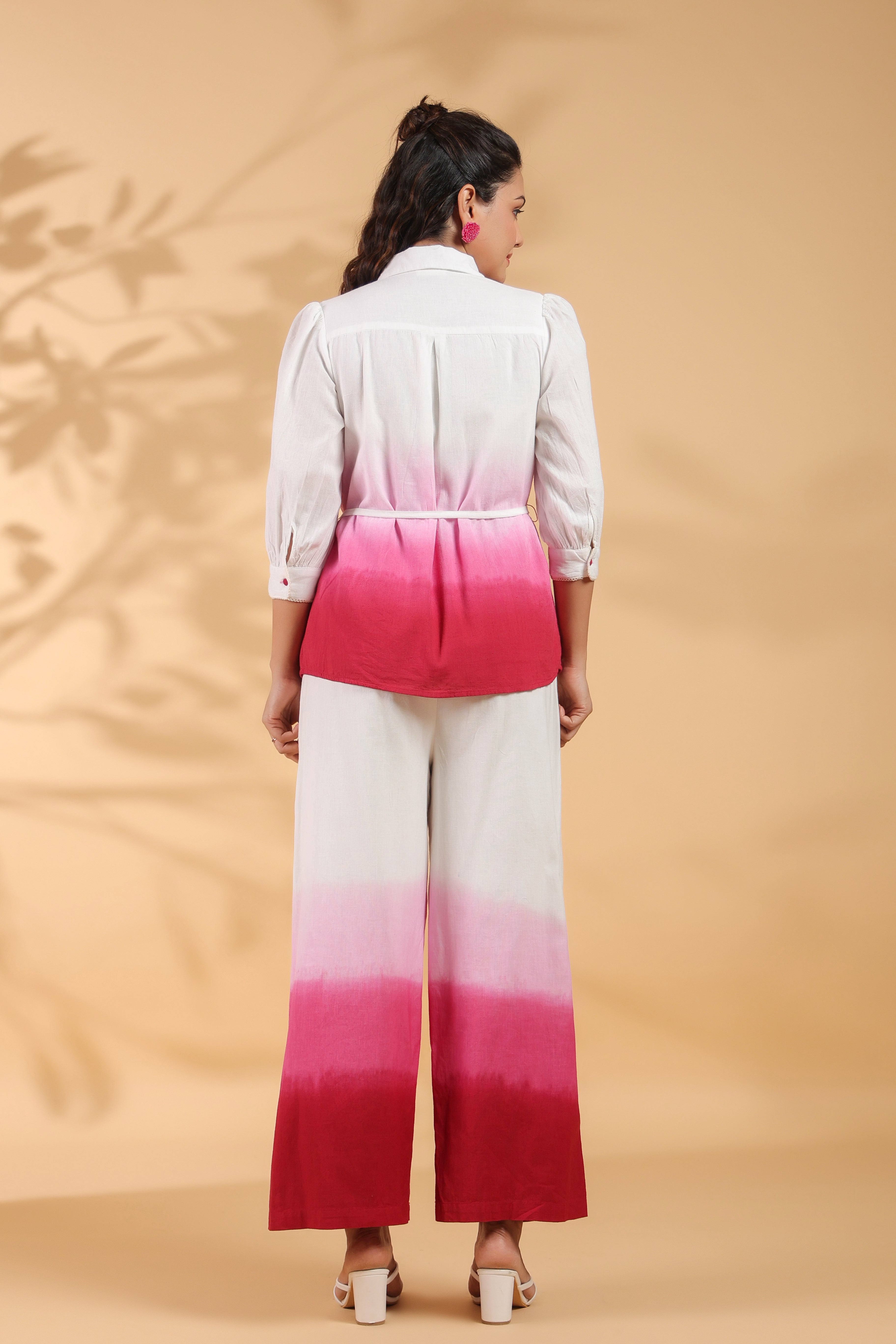 Pink Cotton Embroidery Co-Ord Set