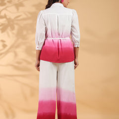 Pink Cotton Embroidery Co-Ord Set