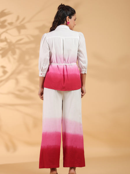Pink Cotton Embroidery Co-Ord Set