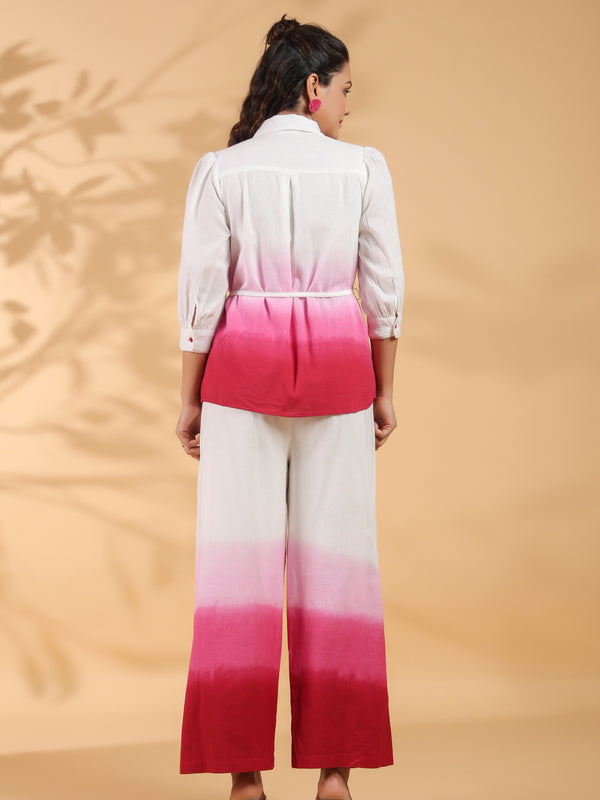Pink Cotton Embroidery Co-Ord Set