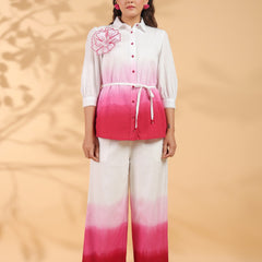 Pink Cotton Embroidery Co-Ord Set