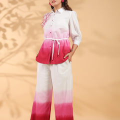 Pink Cotton Embroidery Co-Ord Set