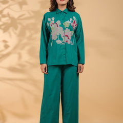Sea Green Embroidery Work Co-Ord Set