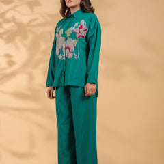Sea Green Embroidery Work Co-Ord Set