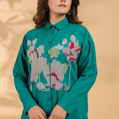 Sea Green Embroidery Work Co-Ord Set