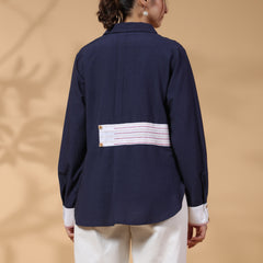 Designer Navy Blue Cotton Top