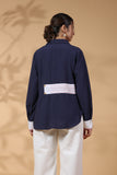 Designer Navy Blue Cotton Top