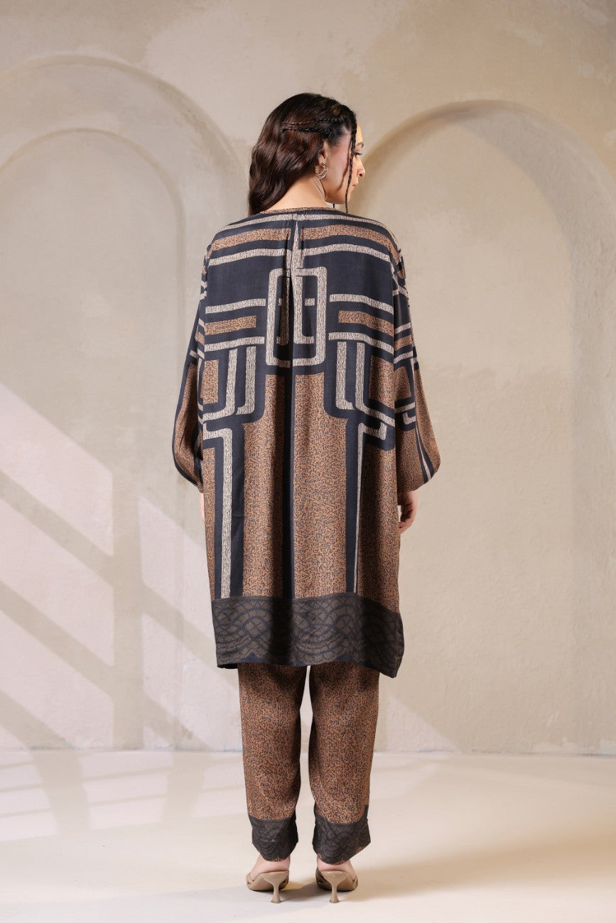 Mocha Maze Printed Co-ord Set