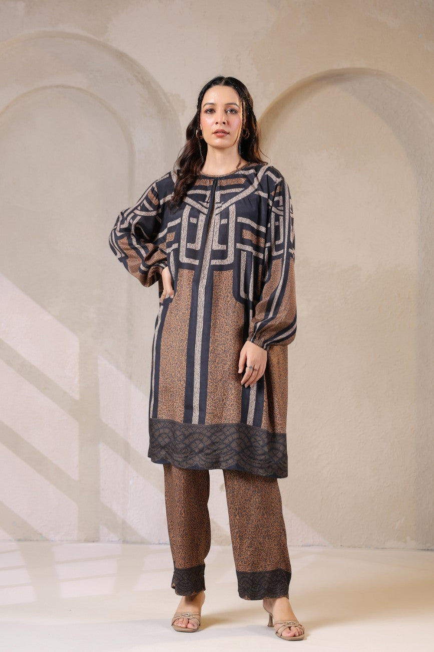 Mocha Maze Printed Co-ord Set