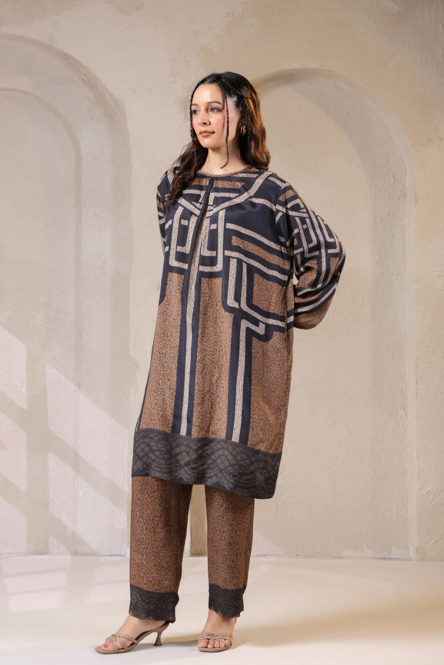 Mocha Maze Printed Co-ord Set