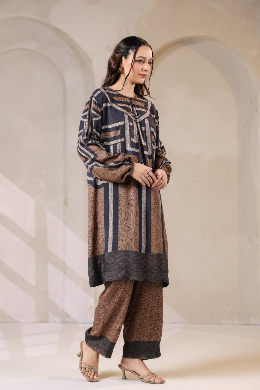 Mocha Maze Printed Co-ord Set