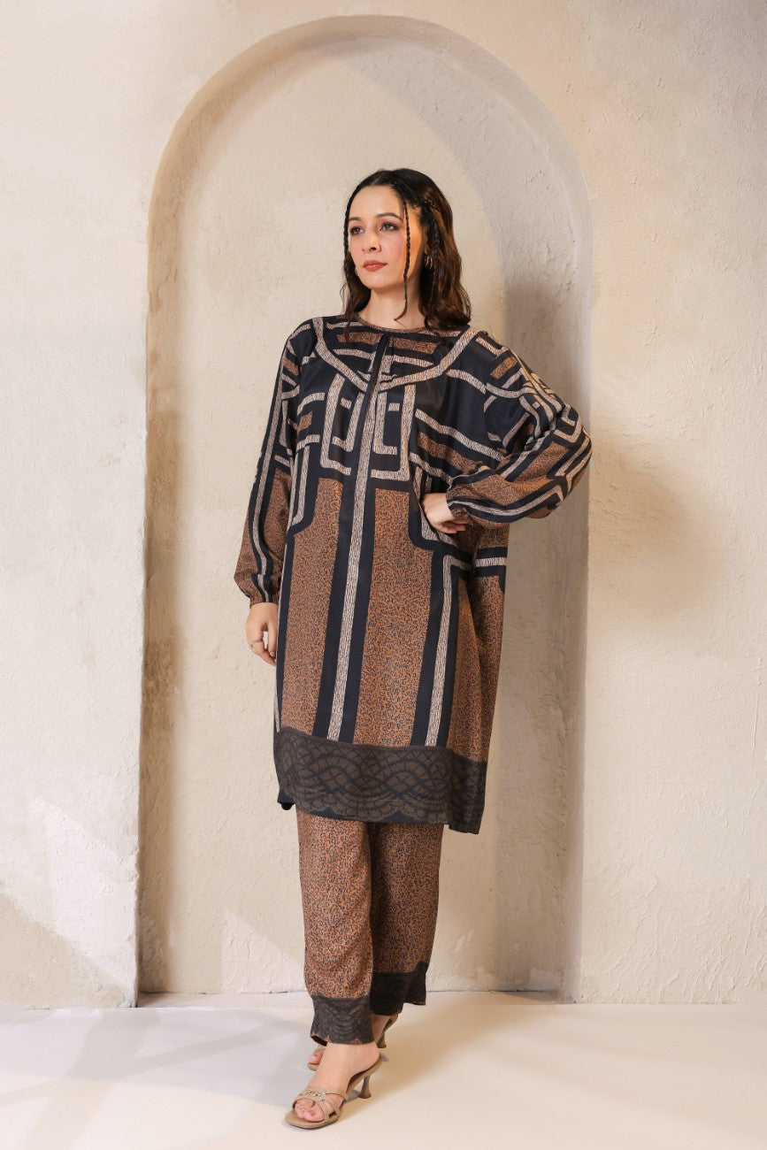 Mocha Maze Printed Co-ord Set