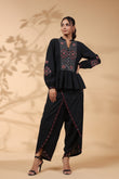 Black Dhoti Style Co-Ord Set