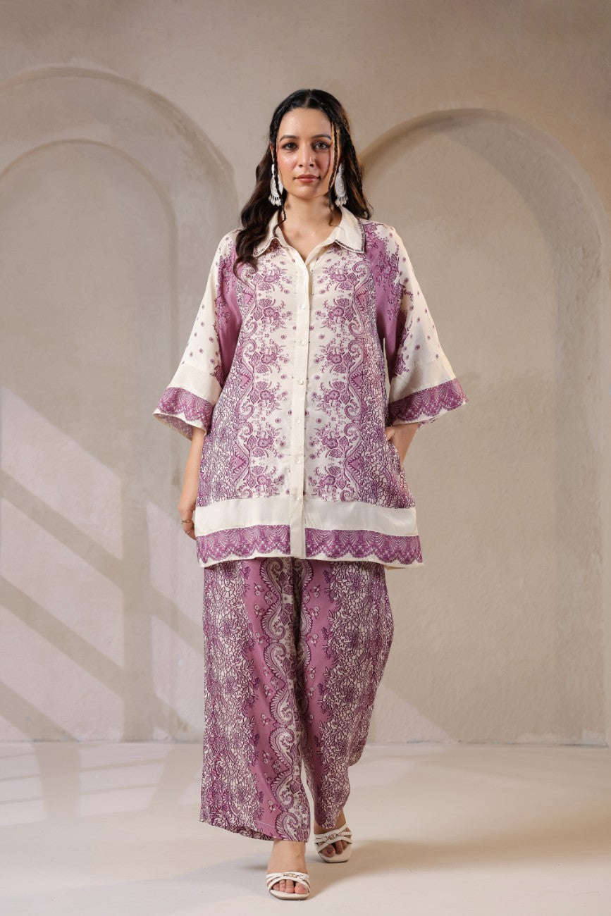 Mauve Paisley Charm Co-ord Set