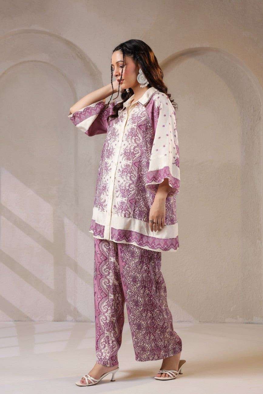 Mauve Paisley Charm Co-ord Set