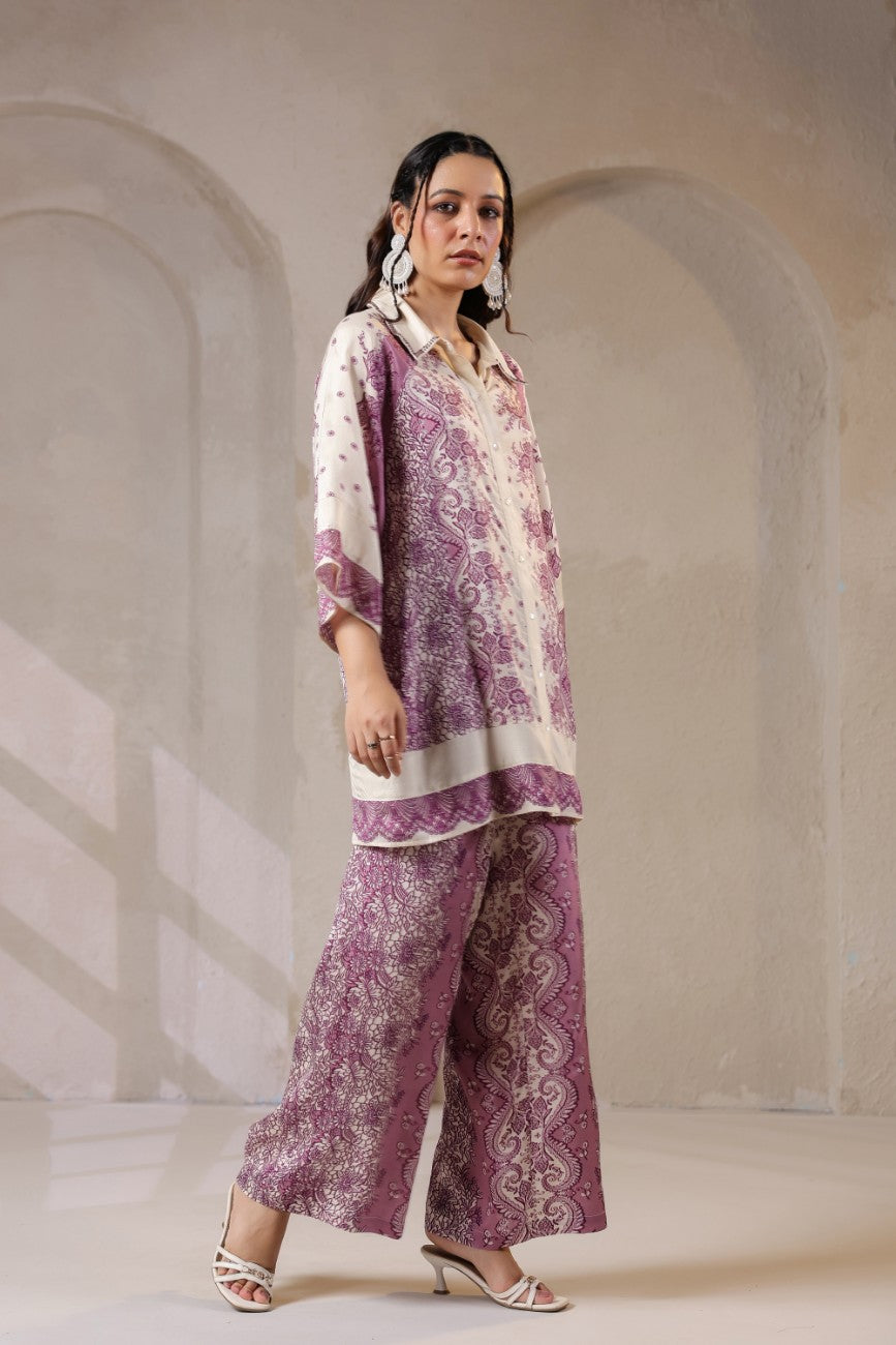 Mauve Paisley Charm Co-ord Set