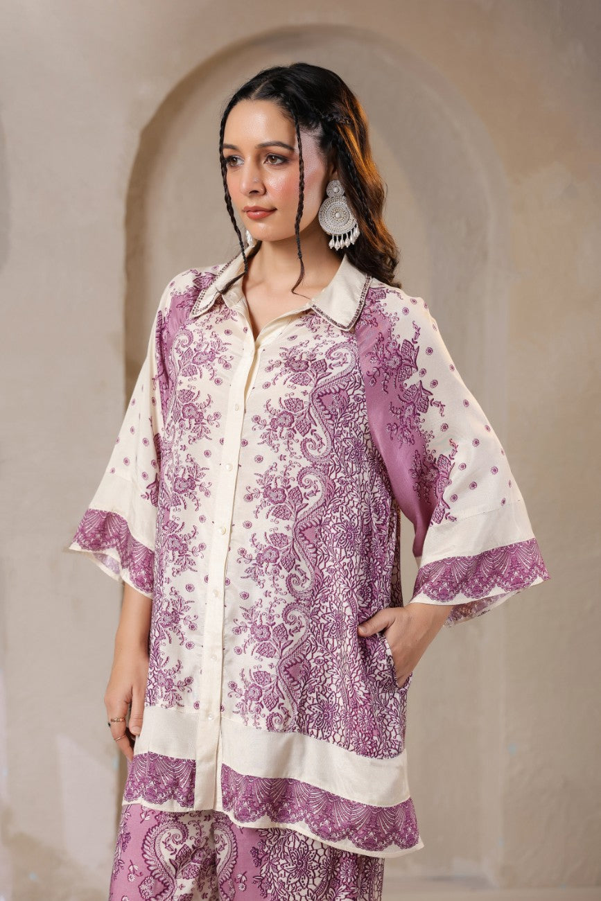 Mauve Paisley Charm Co-ord Set