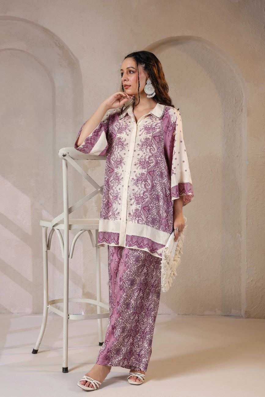 Mauve Paisley Charm Co-ord Set